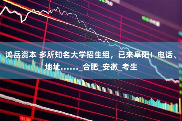 鸿岳资本 多所知名大学招生组，已来阜阳！电话、地址……_合肥_安徽_考生